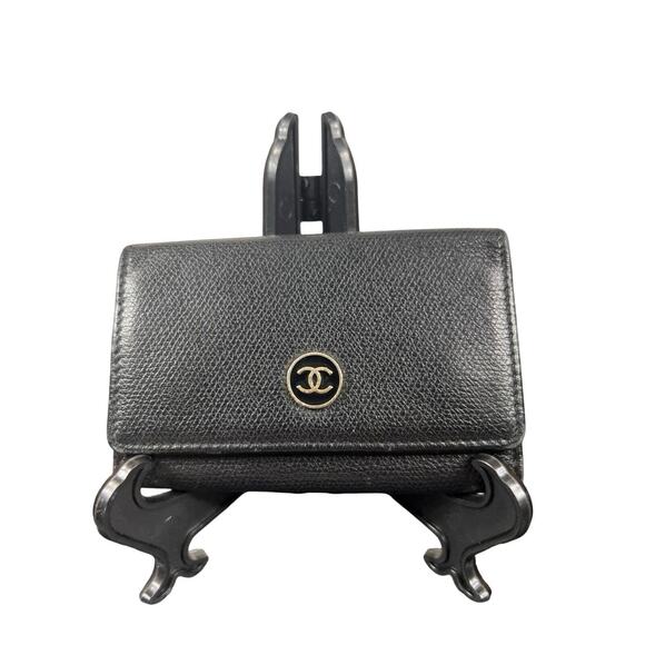 Chanel Vintage Key Holder Small Wallet Leather Black - Picture 1 of 6
